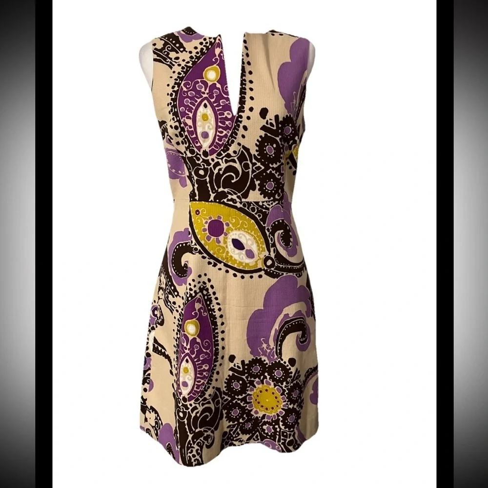 Kate Spade Kieran Dress Hydrangea Moroccan V Neck Side Zip Sleeveless Dress 4